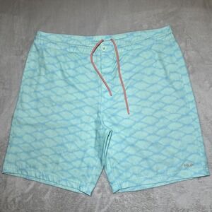 Huk Shorts Mens Size 40 Teal Green Performance Fishing‎ Outdoor Light Geometric